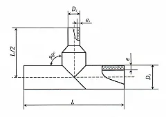 Тройник ПНД ПЭ100 переходной сварной 200х160 мм SDR17